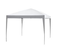 Outsunny Gazebo Pieghevole con Corde e Picchetti da Giardino Tessuto Oxford 2.95x2.95M Bianco