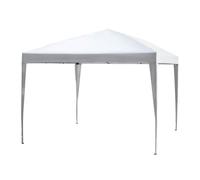 Outsunny Gazebo Pieghevole con Corde e Picchetti da Giardino Tessuto Oxford 2.95x2.95M Bianco