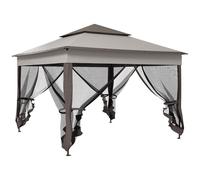 Outsunny Gazebo Pieghevole con Pareti Laterali Grigio 3,25 x 3,25 x 2,7 m