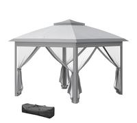 Outsunny Gazebo Pieghevole con zanzariera e doppio tetto 330x330x288cm