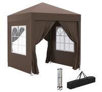 Outsunny Gazebo Pieghevole Pop Up 2x2 m con 4 Pareti Rimovibili e Sacca Bianco