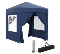 Outsunny Gazebo Pieghevole Pop Up 2x2 m con 4 Pareti Rimovibili e Sacca Bianco