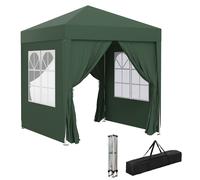 Outsunny Gazebo Pieghevole Pop Up 2x2 m con 4 Pareti Rimovibili e Sacca Blu