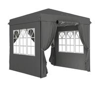 Outsunny Gazebo pop-up 2,5 x 2,5 m con pareti laterali e borsa da trasporto, gazebo da giardino regolabile in altezza UPF50+, Grigio scuro Aosom Italy