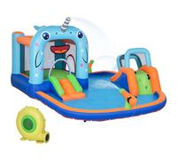 Outsunny Gioco Gonfiabile per Bambini 3-8 Anni con Borsa da Trasporto, 12 Paletti e Toppe Inclusi, 420x370x230 cm Aosom Italy