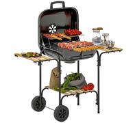 Outsunny Griglia a carbone BBQ portatile, 3 ripiani, nero
