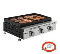 Outsunny Griglia a Gas 3 Bruciatori da Tavolo per Campeggio, Nero