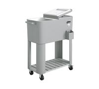 OUTSUNNY IT846-219V00SR - capacità 76L, isolamento passivo, apribottiglie integrato CONGELATORE, dimensioni: L 92 cm, A 81 cm, P 39 cm, Rumorosità, Argento, Classe -