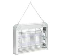 Outsunny Zapper per Insetti e Zanzare da 20W a Luci LED UV con Vassoio Rimovibile, Lampada Antizanzare Bianca in ABS e Metallo, 39x8x28 cm