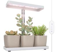 Outsunny Lampade per Pianta Luci LED con 3 Vasi Bianco