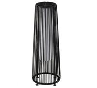 Outsunny Lanterna Solare da Giardino LED con Pannello di Ricarica in Rattan e Metallo , Ø21.5x61cm, Nero Aosom