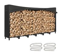 Outsunny Legnaia da 0.8m³ in Metallo con Telo Impermeabile e Catene 235x31x116cm