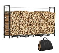 Outsunny Legnaia da 0.8m³ in Metallo con Telo Impermeabile e Catene 235x31x116cm