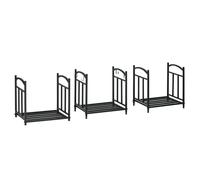 Outsunny Legnaia da Esterno e Interno 3 Livelli Separabili in Metallo Nero