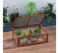 Outsunny Legno con cornice, Mini serra 100x65x40 cm, Serra Marrone