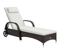 Outsunny Lettino Prendisole da Giardino 200x73x103cm Marrone e Crema