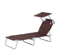 Outsunny Lettino Prendisole da Giardino Pieghevole con Tettuccio