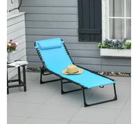 Outsunny Lettino prendisole da giardino pieghevole e regolabile a 3 posizioni con sistema in pizzo 197X58X76Cm