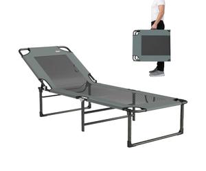 Outsunny Lettino Prendisole Pieghevole Reclinabile 175x58x68 cm Grigio
