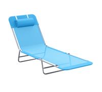 Outsunny Lettino Prendisole Pieghevole,Schienale Reclinabile e Cuscino