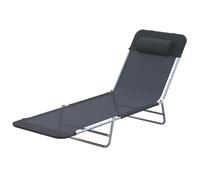 Outsunny Lettino Prendisole Pieghevole,Schienale Reclinabile e Cuscino