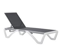Outsunny Lettino Prendisole Reclinabile 195x67.5x33 cm Grigio e Bianco