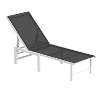 Outsunny Lettino Sdraio con Schienale Regolabile su 5 Livelli, Sdraio da Giardino con Seduta Traspirante in Acciaio e Textilene 550g/m², per Spiaggia, Piscina e Giardino, 60x166x84 cm, Grigio