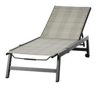 Outsunny Lettino Sdraio per Esterni in Alluminio e Rattan Nero e Grigio