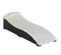 Outsunny Lettino Sdraio Prendisole Pieghevole in Rattan per Giardino