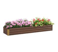 Outsunny Letto per Orto Rialzato 405L 240x60x30 cm Effetto Legno Scuro