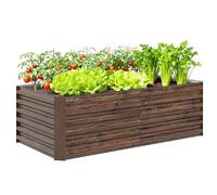 Outsunny Letto per Orto Rialzato da Esterno 180x90x57.5 cm Marrone Scuro