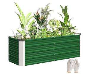 Outsunny Letto per Orto Rialzato da Esterno 210L 125x47x44 cm Verde