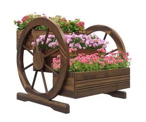 Outsunny Letto per Orto Rialzato da Esterno 62x61x57 cm Carbonizzato
