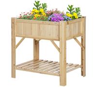 Outsunny Letto per Orto Rialzato in Legno di Abete con 6 Scomparti