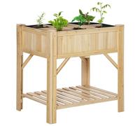 Outsunny Letto per Orto Rialzato in Legno di Abete con 6 Scomparti 78.5x58x81cm