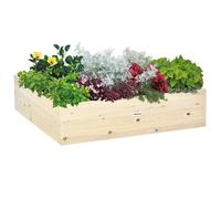 Outsunny Letto per Orto Rialzato in Legno Fioriera da Giardino per Piante