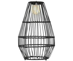 Outsunny luce solare, lampada solare in rattan, luce impermeabile per sentieri con sensore di luce, lampada da giardino automatica a LED con design a tamburo, per balcone, terrazza, cortile, acciaio,