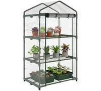 Outsunny Mini Serra da Giardino con 3 Ripiani 69x49x125cm Trasparente
