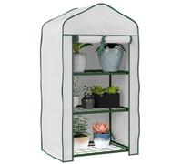 Outsunny Mini Serra da Giardino Copertura in PE 3 Ripiani e Porta Avvolgibile