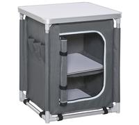 Outsunny Mobile Cucina da Campeggio con 2 Mensole e Sacca di Trasporto, in Alluminio e Tessuto Oxford 60x49x70cm Grigio