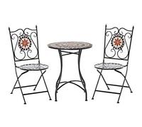 Outsunny Mobili da Giardino Set da 3 Pezzi con 2 Sedie Pieghevoli