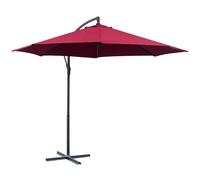 Outsunny Ombrellone 3x2.5 m da Giardino a Braccio Inclinabile e Manovella Beige