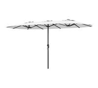 Outsunny Ombrellone 4.6 m, Grande Telo Parasole Giardino, Bianco