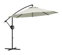 Outsunny Ombrellone a Braccio a 8 Stecche con Base a Croce Grigio Ø3x2.6 m
