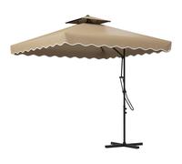 Outsunny Ombrellone a Braccio Doppio Tetto e Apertura Manovella 2.5x2.5 m Cachi