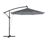 Outsunny Ombrellone a Sbalzo 3 m con Luci LED Solari, da Giardino, Colore Grigio Aosom Italy