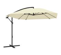 Outsunny Ombrellone a Sbalzo con Copertura Regolabile e Base a Croce Rosso