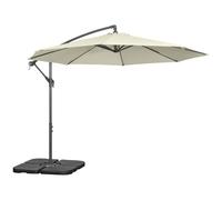 Outsunny Ombrellone a Sbalzo con Manovella, Base a Croce e Pesi