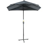 Outsunny Ombrellone a Semicerchio con Manovella e Tetto Anti UV Crema