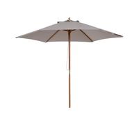 Outsunny Ombrellone da Giardino 2.5x2.3m, Ombrellone Parasole a 6 Stecche in Leg